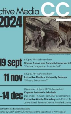 Poster for Extractive Media, Fall 2024 events