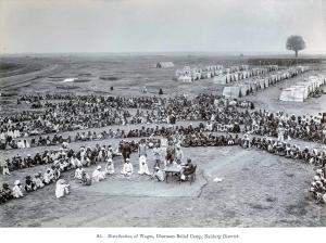 Distribution of Wages, Dharaseo Relief Camp, Naldurg District, Famine Relief: H. H. Nizam's Dominions, Hyderabad Deccan 1899-1900